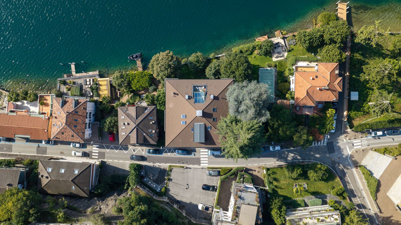 The residence and its garden from above