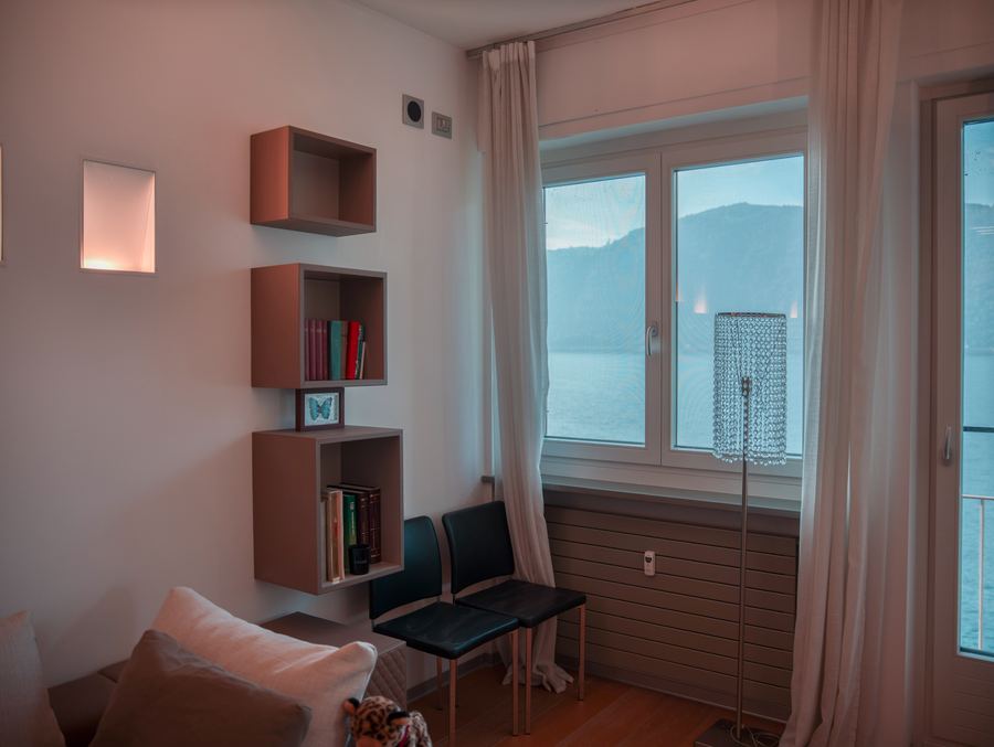 Reading corner facing the lake